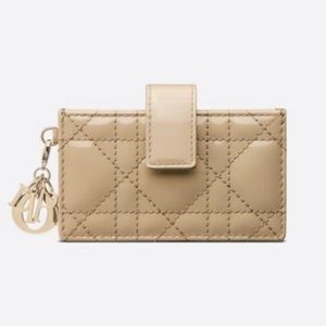 NWT Authentic Dior Lady Dior 5 Gusset Card Holder